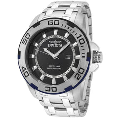 Invicta Men's Watch - Pro Diver Japanese Quartz Black Dial Steel Bracelet | 39118