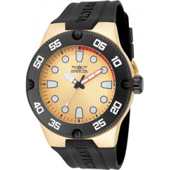 Invicta Men's Watch - Pro Diver Japanese Quartz Gold Tone Dial Black Strap| 18024