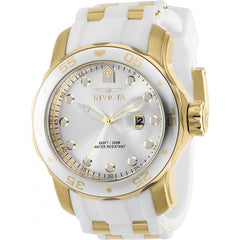 Invicta Men's Watch - Pro Diver Japanese Quartz White and Yellow Gold Strap | 39099