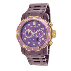 Invicta Men's Watch - Pro Diver Light Purple, Yellow Gold Bezel Bracelet | 40244