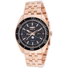 Invicta Men's Watch - Pro Diver Moon Phase Black Dial Rose Gold Bracelet | 33564