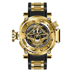 Invicta Men's Watch - Pro Diver Power Reserve Gold Tone and Black Skull Dial | 38577