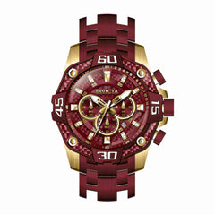 Invicta Men's Watch - Pro Diver Quartz Chronograph Red Dial Steel Bracelet | 40257