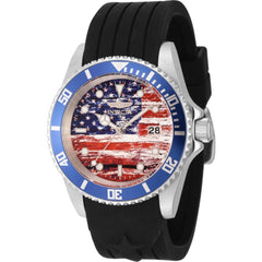 Invicta Men's Watch - Pro Diver Quartz Silver Tone Case Silicone Strap | 45871