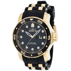 Invicta Men's Watch - Pro Diver Rotating Bezel Black and Yellow Gold Strap | 39097
