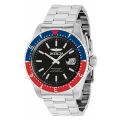 Invicta Men's Watch - Pro Diver Rotating Bezel Black Dial Silver Bracelet | 36783