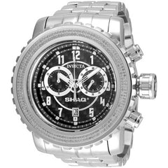Invicta Men's Watch - Shaq Diamond Bezel Black Dial Silver Tone Bracelet | 33758