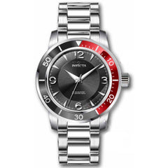 Invicta Men's Watch - Specialty Black and Red Bezel Silver Tone Bracelet | 38516