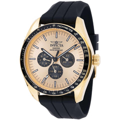 Invicta Men's Watch - Specialty GMT Gold Tone and Black Dial Silicone Strap | 45969