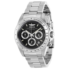 Invicta Men's Watch - Speedway Black Dial Silver Stainless Steel Bracelet | 37168
