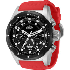 Invicta Men's Watch - Speedway Chronograph Black Dial Red Silicone Strap | 41558