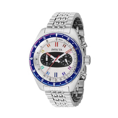 Invicta Men's Watch - Speedway Metallic White and Black Dial Steel Bracelet | 43098
