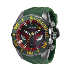 Invicta Men's Watch - Star Wars Boba Fett Gunmetal Case Green Silicone Strap | 35051
