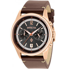 Invicta Men's Watch - Vintage Japanese Quartz Brown Leather Strap SS Case | 33508
