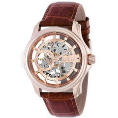 Invicta Men's Watch - Vintage Mechanical Skeleton Dial Brown Leather Strap | 37950