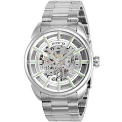 Invicta Men's Watch - Vintage Silver Tone Semi Skeleton Dial Steel Bracelet | 37925