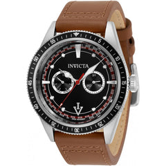 Invicta Men's Watch - Vintage Swiss Quartz Black and Red Dial Leather Strap | 33529