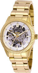 Invicta Women's Automatic Watch - Objet d'Art Silver Tone & Semi-Skeleton Dial Bracelet | 26363