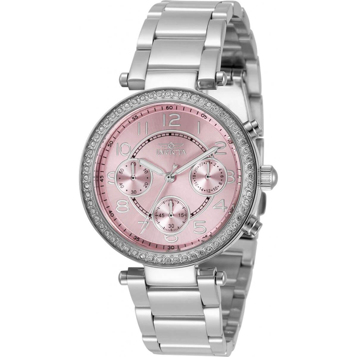Invicta Women's Chrono Watch - Angel Light Pink Dial Stainless Steel ...