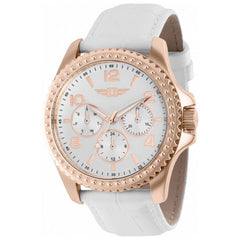 Invicta Women's Chrono Watch - I by Invicta Silver Tone Dial White Strap | IBI36509