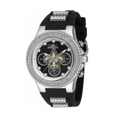 Invicta Women's Chrono Watch - NFL New Orleans Saints Silver and Black Strap | 42747