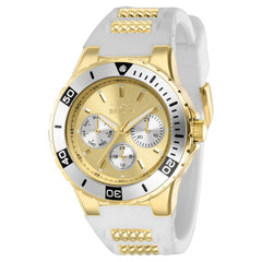 Invicta Women's Chronograph Watch - Aviator White and Yellow Gold Strap | 37317