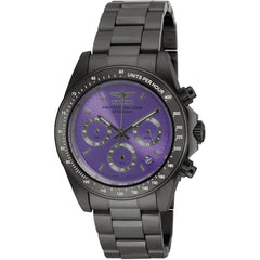 Invicta Women's Chronograph Watch - Speedway Purple Dial Black Steel Bracelet | 18260