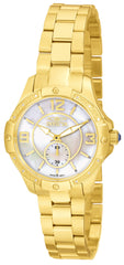 Invicta Women's Diamond Watch - Angel White MOP Dial Yellow Gold Bracelet | 0264
