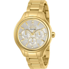 Invicta Women's Diamond Watch - Angel White MOP Dial Yellow Gold Bracelet | 30959
