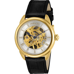 Invicta Women's Mechanical Watch - Specialty Skeleton Dial Black Leather Strap | 31151