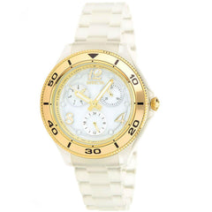 Invicta Women's Quartz Watch - Anatomic Gold Tone Bezel Plastic Bracelet | 30373