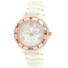 Invicta Women's Quartz Watch - Anatomic Rose Gold Tone Bezel Plastic Bracelet | 30374