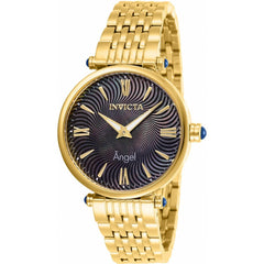 Invicta Women's Quartz Watch - Angel Black and MOP Dial Yellow Gold Bracelet | 27988