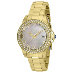 Invicta Women's Quartz Watch - Angel Crystal Bezel Yellow Gold Case Bracelet | 36073