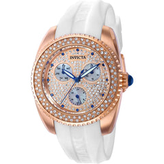 Invicta Women's Quartz Watch - Angel Crystal Pave RG Dial Silicone Strap Date | 37411