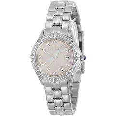 Invicta Women's Quartz Watch - Angel Mother of Pearl Dial Silver Tone Bracelet | 31371