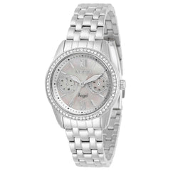 Invicta Women's Quartz Watch - Angel Mother of Pearl Dial Silver Tone Bracelet | 31376