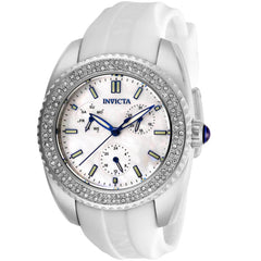 Invicta Women's Quartz Watch - Angel Mother of Pearl Dial White Strap | 28486