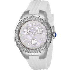 Invicta Women's Quartz Watch - Angel Silver Tone Case Oyster White Dial Strap | 29084