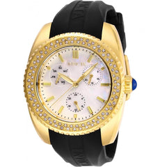 Invicta Women's Quartz Watch - Angel White MOP Dial Black Rubber Strap | 28489
