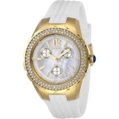 Invicta Women's Quartz Watch - Angel Yellow Gold Case Oyster White Dial Strap | 29086