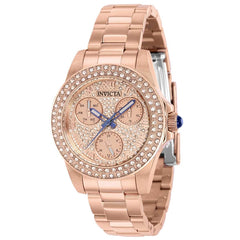 Invicta Women's Quartz Watch - Angle Crystal Pave Dial Rose Gold Bracelet | 39244