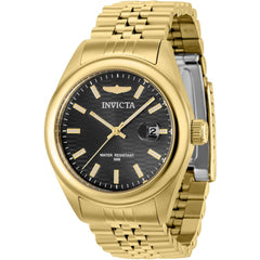Invicta Women's Quartz Watch - Aviator Black Dial YG Bracelet Date Display | 38426