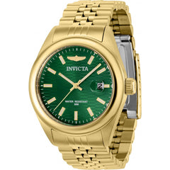 Invicta Women's Quartz Watch - Aviator Green Dial YG Bracelet Date Display | 38427