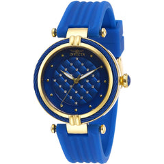 Invicta Women's Quartz Watch - Bolt Yellow Gold Case Blue Rubber Strap | 28945