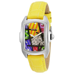 Invicta Women's Quartz Watch - Britto Silver Tone Case Yellow Leather Strap | 32409