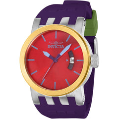 Invicta Women's Quartz Watch - DNA Date Red Dial Purple Silicone Rubber Strap | 36961
