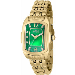 Invicta Women's Quartz Watch - Lupah Green Dial Yellow Gold Crystal Bracelet | 39778