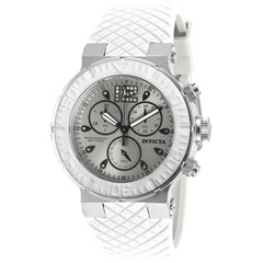 Invicta Women's Quartz Watch - Ocean Reef Chronograph Silver Dial White Strap | 90278
