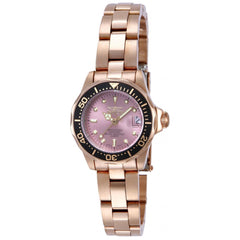 Invicta Women's Quartz Watch - Pro Diver Pink Dial Rose Gold Bracelet | 14100